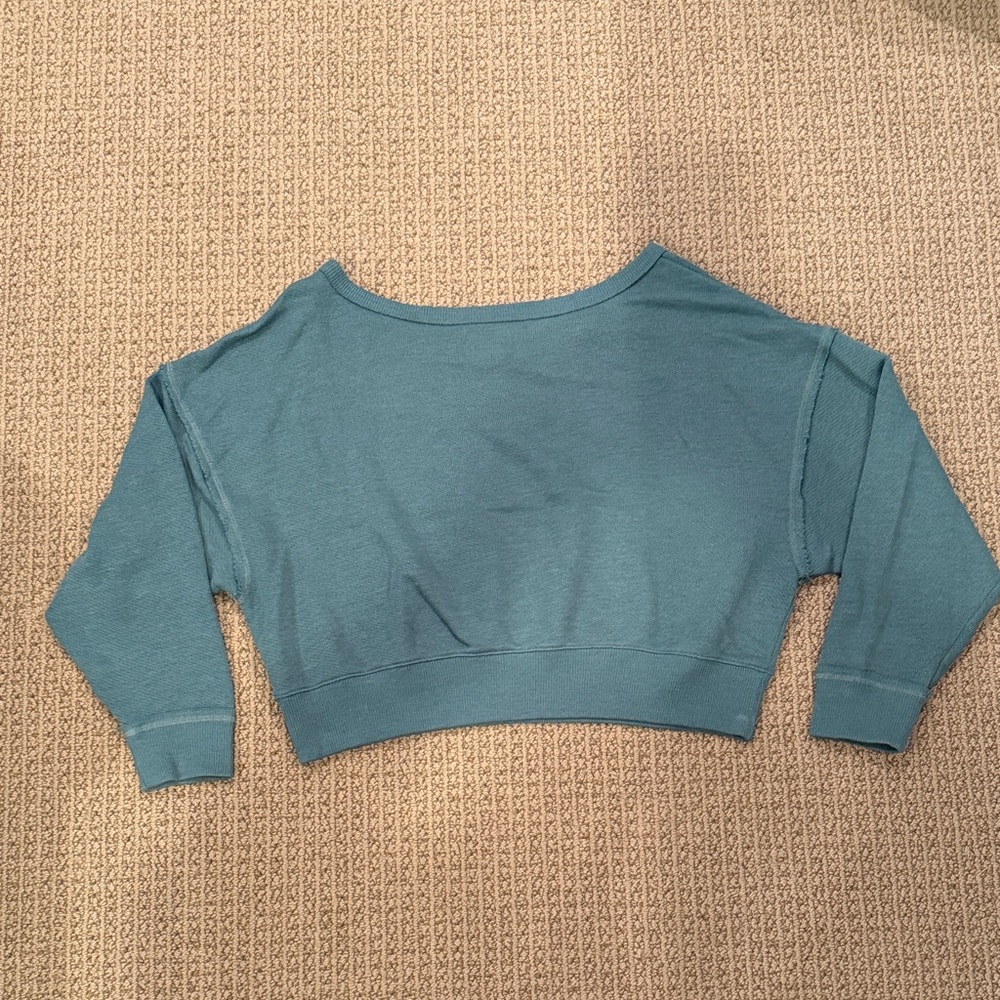 American Eagle Outfitters Green Off-the-Shoulder Sweater - Picture 4 of 5